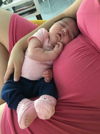 Baby #2 - Napping on Postpartum Belly
